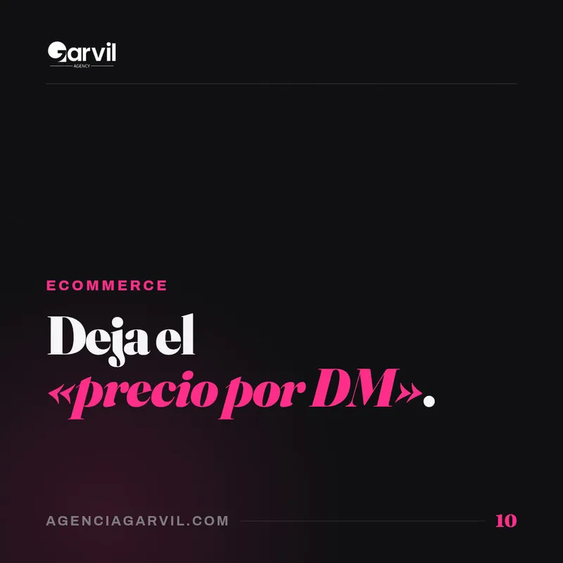 Deja el "precio por DM". Cada vez que lo escribes, una venta se enfría. Tu Instagram no es una tienda: es una…