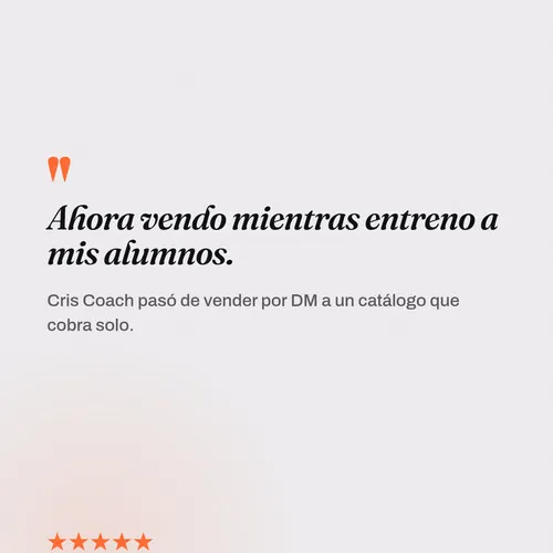 "Ahora vendo mientras entreno a mis alumnos". Cris Coach, 33% más ventas en 4 semanas. Antes: cada venta…